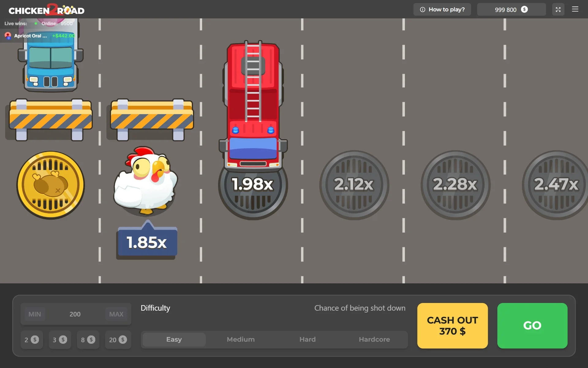 Esempio di percorso in Chicken Road 2 e decisione di cash-out
